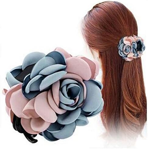Cute Women's Elegant Flower Hair Claw Jaw Clips Handmade Pure Flowers Plastic Claw Jaw Hair Clip