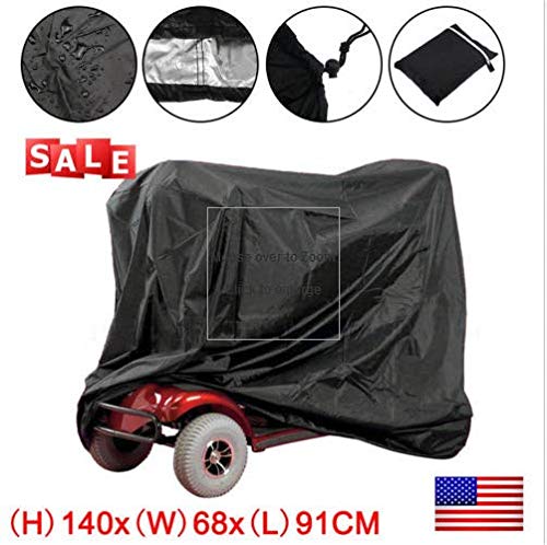 Dibiao Professionele Waterdichte Regenhoes Voor Ouderen Scootmobiel Opslag Rolstoel (Zwart) - Image 7