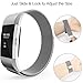 Fitbit Charge 2 Bands,Fitbit Bands Milanese Loop Stainless Steel Metal Replacement Bracelet Strap, Wristbands Accessories for Charge 2 with Stronger Magnetic Clasp, Small Large, Silver Black Gold