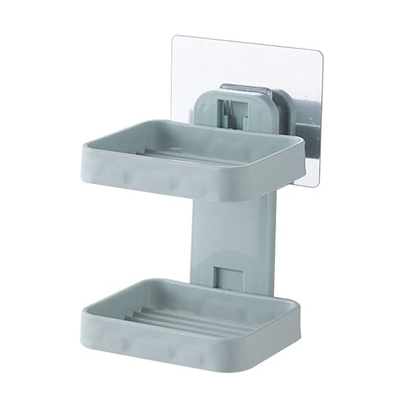 Soap 2 Layer Dish Holder Wall Mounted Bathroom Shower Soap Holder Saver
