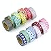 Washi Tape Set ( Exclusive set of 16 ) - New 2017 Designs - Decorative Washi Paper Tape With Colorful Designs and Patterns - Perfect For Planners, Decorating, Scrapbooking and More