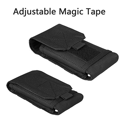 IronSeals Tactical MOLLE Pouch, Universal Mobile Phone Belt Pouch EDC Pouch Belt Loops Waist Bag for iPhone X/8P/8/7P/7/6, Samsung Note8/5, Galaxy S9+/S9/S8+/S8/S7/S6/S10/S10+ - Size L