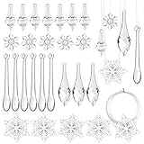 FEPITO 50 PCS Christmas Decoration Acrylic Icicles