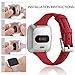 Maledan for Fitbit Versa Bands Women Men, Slim Genuine Leather Strap Accessories for Fitbit Versa Fitness Smart Watch, Small, Red