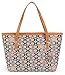 Micom Casual Signature Printing Pu Leather Tote Shoulder Handbag with Metal Decoration for Women (P Signature)
