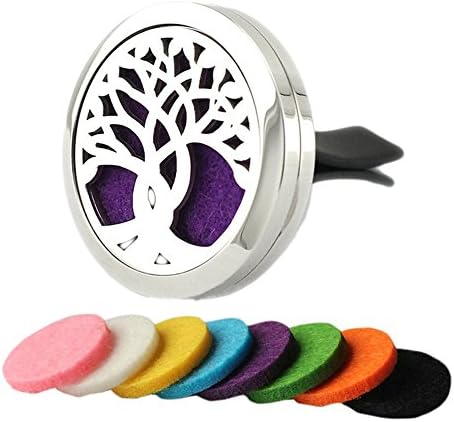Car Fragrance Fresher, 30MM Aromatherapy Vent Clip Perfume Essencial Oil Diffuser Purifier, With 3 Random Felt Pads (Tree1)