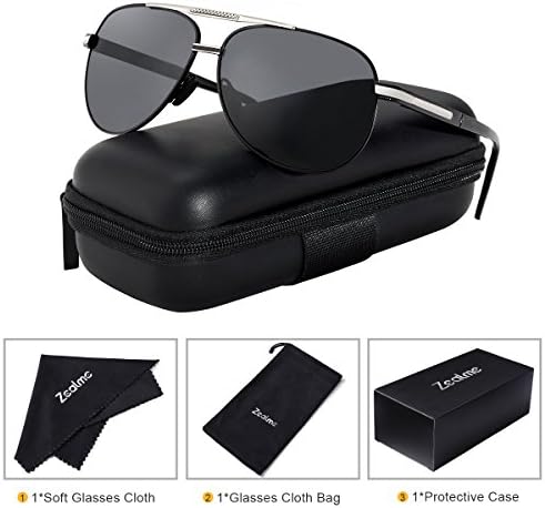 Zealme Polarized Fashion Aviator Anti Glare Pilot Driving Fashion Lightweight Durable Unbreakable Frame Cycling Fishing cycle Motorcycle Hiking Dark Sunglasses for Men Women (black) BM110