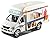 12 pcs in Box: 5" Die Cast Ice-Cream Truck, Pull Back Action (White)