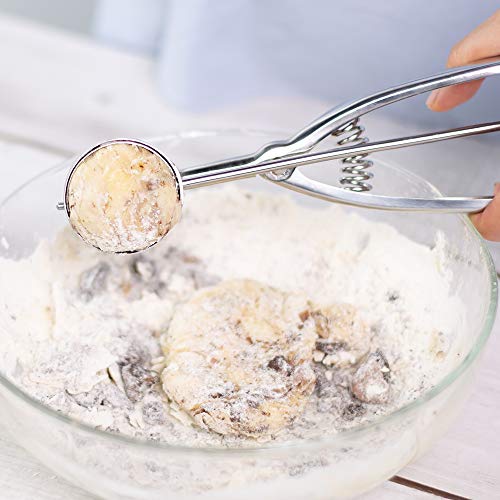 EVQ Ice Cream Scoops - Cookie Scoop for Baking Cookie Swedish Meatballs Cupcakes Muffins - ProfessionaI Heavy Duty Professional Ice Cream Scoop 18/8 Stainless Steel (16# Large)