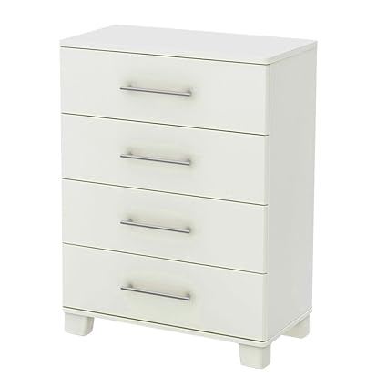 Afydecor Wooden Dresser with Four Drawers - White