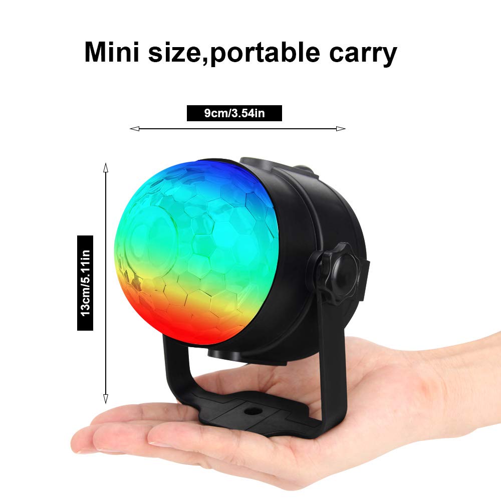 Party Lights Sound Activated Disco Ball with Remote Control 9 Colors Disco Lights DJ Lights Wireless Phone Connection LED Stage Light for Kids Bedroom Wedding Party Birthday Christmas