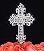 LOVENJOY Silver Cross Cake Topper Large for Confirmation, Gift Box, Crystal Rhinestone