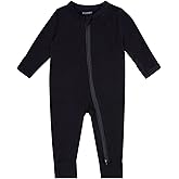 GUISBY Baby Footless Rompers, Rayon Pajamas 2 Way Zipper with Long Sleeve Sleeper