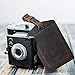 S-ZONE Leather Luggage Baggage Tags ID Label for Suitcases Backpack 2 Pieces Set (Dark Brown)