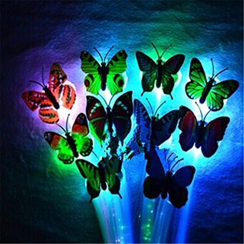 NERLMIAY Colorful Butterfly LED Fiber Optic Light-up Hair Braid set of 10