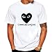 Comme Des Garcons Heart Graphic Tee Men's Short Sleeve T-Shirt white