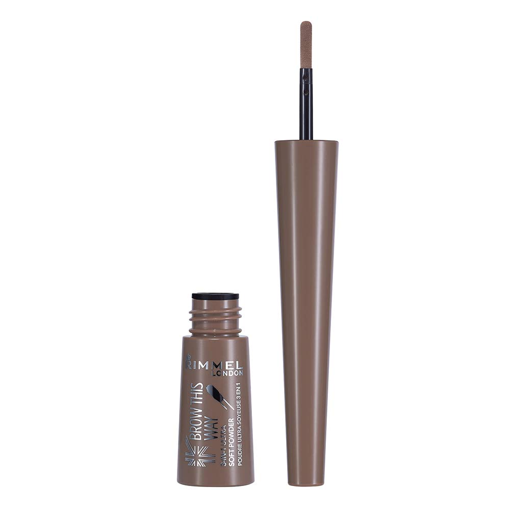 Rimmel London Brow This Way 3-in-1 Ultra Soft Powder, Foolproof Natural-looking Thick Brows, Blonde, 8g