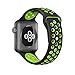 AWSTECH 42mm Soft Silicone Sport Style Replacement Watch band Strap for Apple iWatch Series 1 Series 2 - Black/Fluorescent green