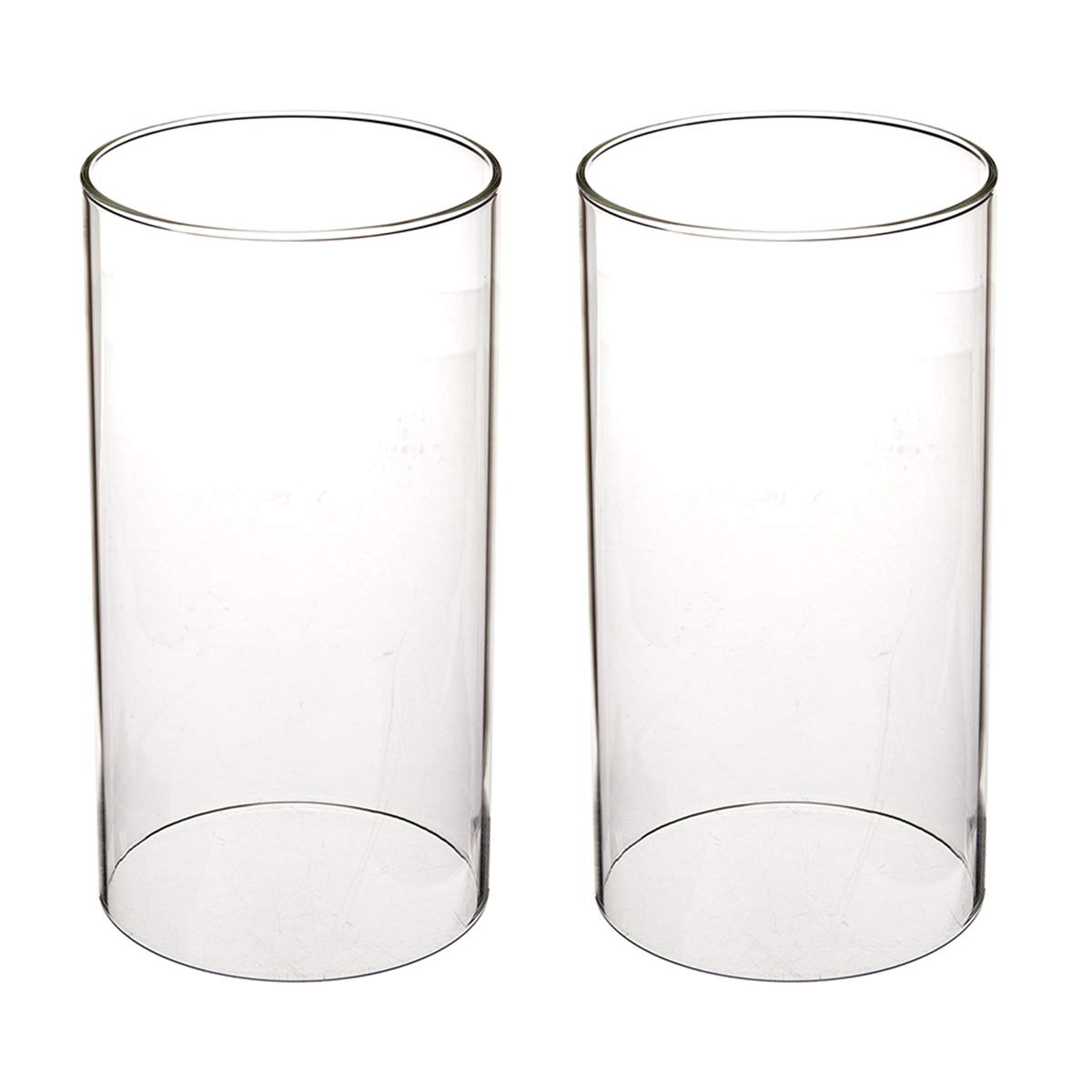 Glass Cylinder for Candles Hurricane Glass Candle Holder 8.5 cm x 15.2cm Candleholder Chimney Tube Open Ended Hurricane Glass Shade for Table Centrepiece Wedding Dining Room Garden Decor