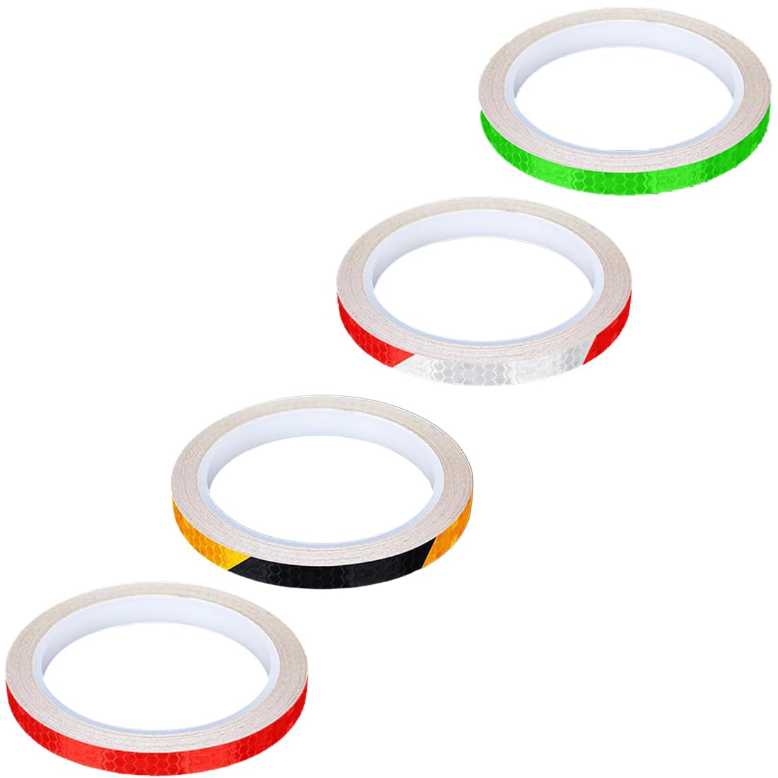 EIYVPRA 4 Rolls Reflective Tape Motorcycle Reflective Safety Signs Waterproof Reflective Tape High Visibility Reflective Sticker for Car Road Bike Outdoor Helmets