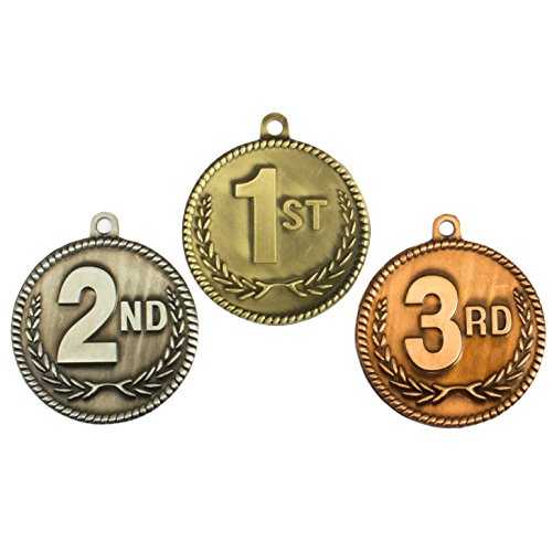 1st 2nd 3rd Place High Relief Award Medals 3 Piece Set (Gold, Silver
