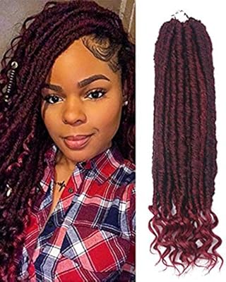 Vrhot 6pack 14 Inch Straight Goddess Locs Crochet Hair Braids Faux