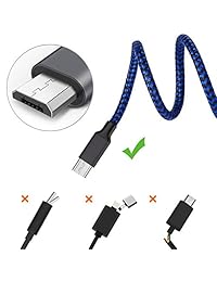 Cable micro USB, paquete de 3 cables de carga Android de 10 pies, de nailon trenzado largo y cable de carga rápida compatible con Samsung Galaxy S7 S6 Edge, Kindle, smartphones Android, PS4, Xbox, tabletas