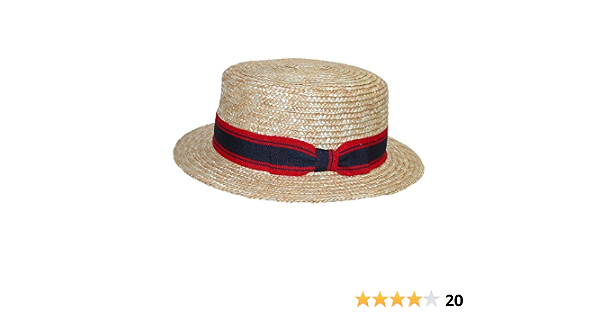 Brim Grosgrain Band Boater Hat, Natural 