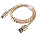 Onite Durable Braided USB Type C Data Sync Charger Cable for Samsung Galaxy S9, S8, Plus, LG V20, V30, G5, G6, Moto Z, Google Nexus 5X, 6P, Pixel XL, Lumia 950, 950XL, Oneplus 2 3 3T 5 (Gold)