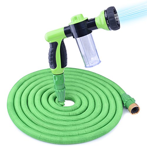 NOUVCOO Expandable Garden Hose, 50FT Anti-leakage Flexible Water Hose Pipe with 8 Function Spray Gun for garden watering car wash NC22