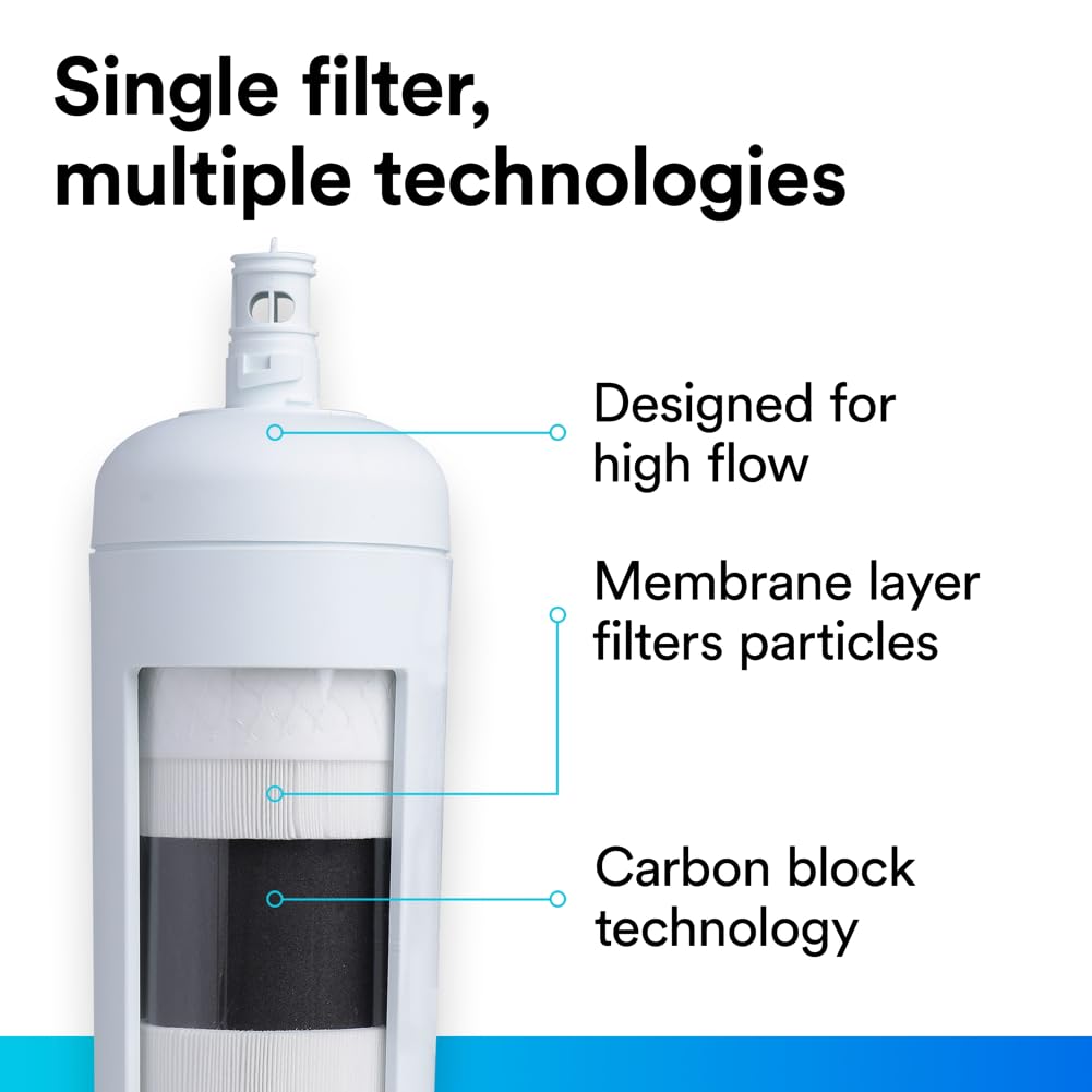 3M Aqua-Pure FF101 Replacement Water Filter Cartridge for Aqua-Pure System 3M FF100, Reduces Lead, Microplastics, Chlorine Taste and Odor, Cysts, Select VOCs