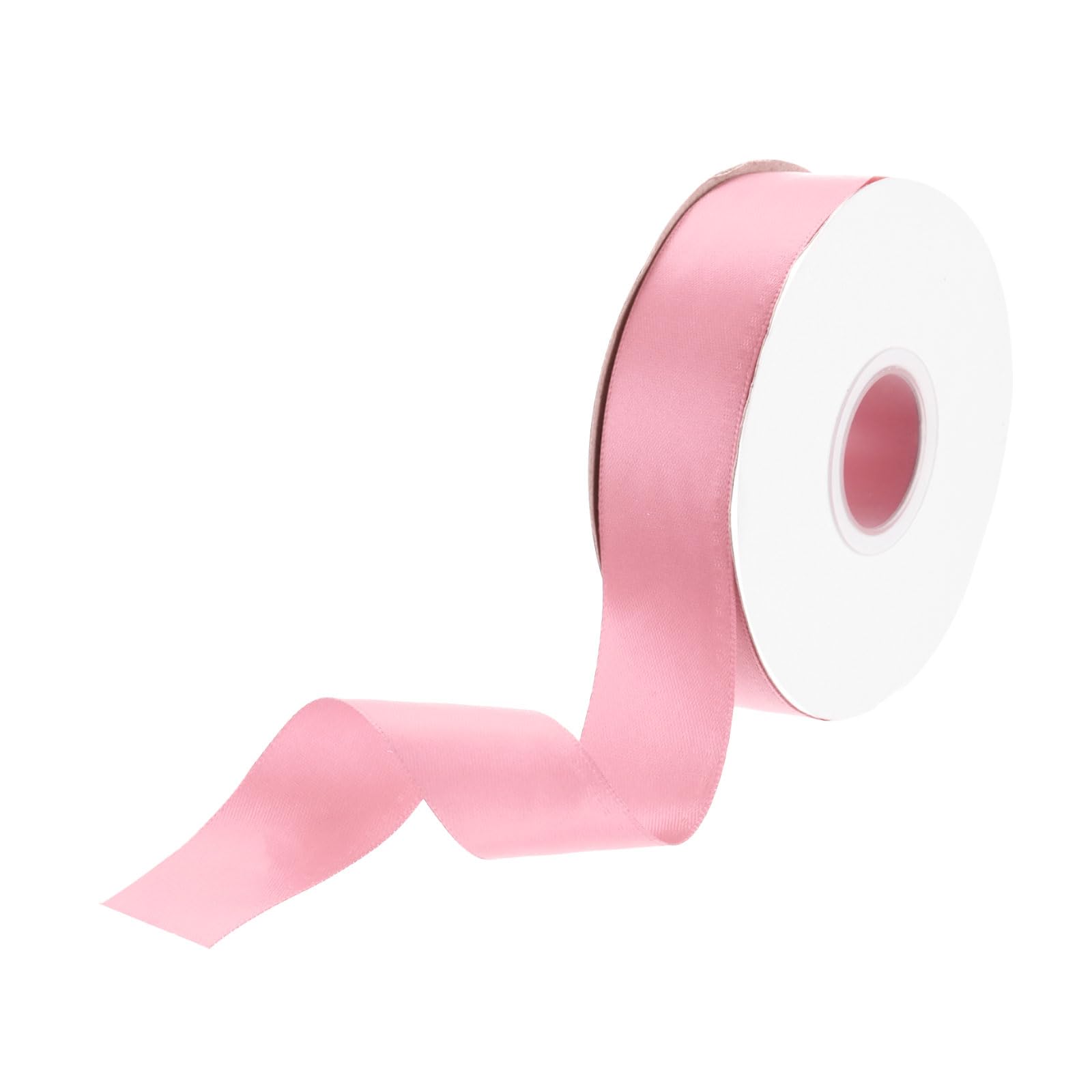 DMiotech 25mm Satin Ribbon 46m/150ft Thin Double Face Fabric Grosgrain Ribbon for Gift Wrapping Floral Hair Flower Bouquet, Coral Pink