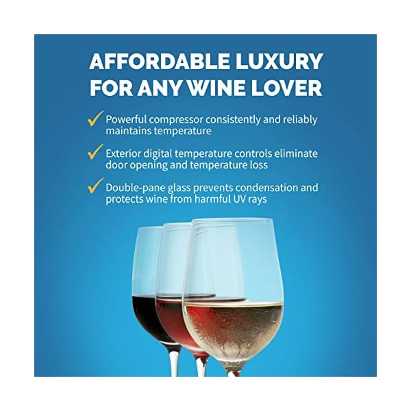 NewAir-Wine-Cooler-and-Refrigerator-27-Bottle-Freestanding-Wine-Chiller-Fridge-Stainless-steel-with-Glass-Door-AWC-270E