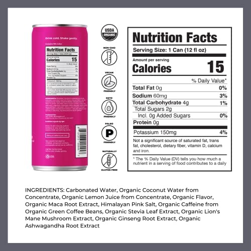 NOOMA Organic Sport Energy Drink Organic Pre Workout Drink with 120mg