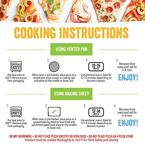 Cali'flour Foods Frozen Pizza (Supreme Veggie, 6 Pizzas) - Fresh Cauliflower Base | Low Carb, Gluten and Grain Free | Keto Friendly