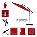 FLAME&SHADE 10 ft Offset Cantilever Outdoor Patio Umbrella - Red