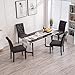 YEEFY Fabric Habit Solid Wood Tufted Parsons Dining Chair (Set of 4) (Charcoal)