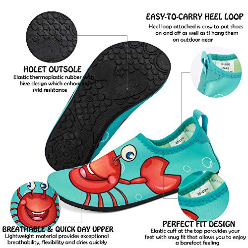 image for hiitave Kids Water Shoes Non-Slip Quick Dry Barefoot Beach Aqua Swim P