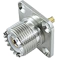 uxcell UHF Female Jack SO-239 Panel Chassis Mount Solder Cup RF Coaxial Connector