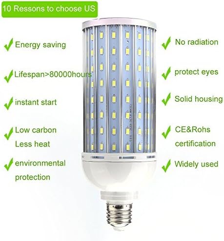 45W LED Corn Light Bulb 30W (300 Watt Incandescent Equivalent) for Indoor Outdoor Large Area, 6000K Cool White, 360°,E27 Socket 4000Lm 6000K (45)