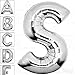 AFTERLOON® 40 Inch Giant Jumbo Helium Foil Mylar Alphabet Balloons for Graduation Anniversary Celebration Bridal Shower Wedding Birthday Party Decorations, Premium Quality, Glossy Silver Letter S