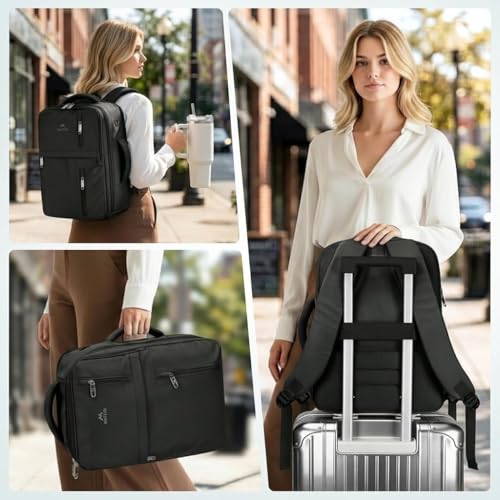 MATEIN Ryanair Hand Luggage 40 x 30 x 20 cm with Wet Compartment, 24 L Backpack, Hand Luggage, Aeroplane, Lightweight, black, Classic