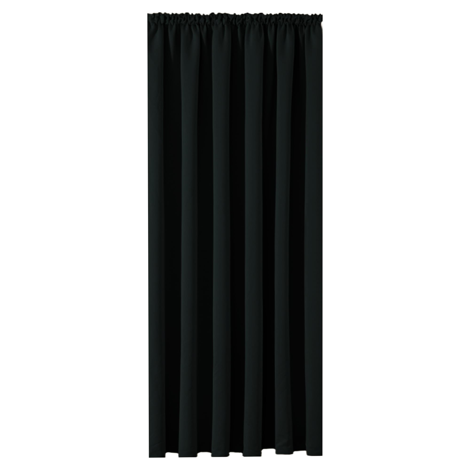 Aspire Homeware Thermal Blackout Tape Top Curtains, Interwoven Lined Sunlight Blocking Curtains + Tie Back Black 66x84 — image 1