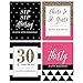 Chic 30th Birthday - Pink, Black and Gold - Birthday Gift For Women - Wine Bottle Label Stickers - Set of 4