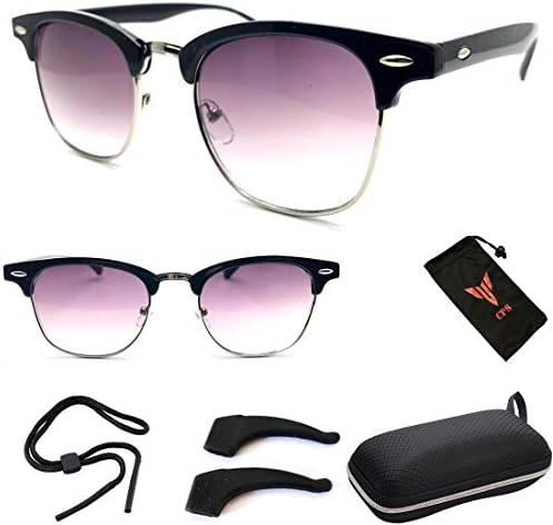 CPS Retro Stylish Fashion Designer Black Sun Readers Sunglasses For Women Men Outdoor UV Protection Glasses Optical RX Magnification Strength Frame