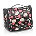 Finex Black Hello Kitty Toiletry Shower Bag with Hanging Hook Cosmetic Make up Organizer Bag for Travel Accessories Personal Items with Mesh Pocket for girls women vacation