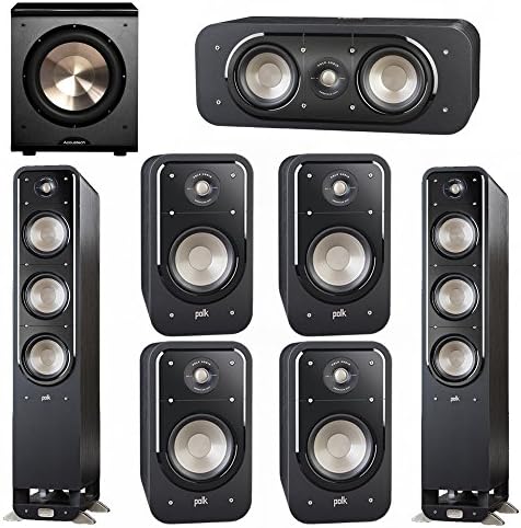 Polk Audio Signature 7.1 System with 2 S60 Tower Speaker, 1 Polk S30 Center Speaker, 4 Polk S20 Bookshelf Speaker, 1 BIC/Acoustech Platinum Series PL-200 Subwoofer