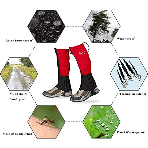 IDAND Waterproof Gaiters for Hiking Snow Gaiters Snow Leg Gaiters Snow Boot Gaiters Anti-Tear Oxford Fabric Outdoor Waterproof Snow Shoes for Outdoor Hiking Walking Hunting Climbing Mountain - Thumbnail 5
