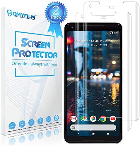 [2 Pack] Pixel 2 XL Screen Protector [2.5D Round Edges] OMYFILM Google Pixel 2 XL Tempered Glass Screen Protector [Daily Protection] High Definition Glass Protector for Google Pixel 2 XL (Clear)