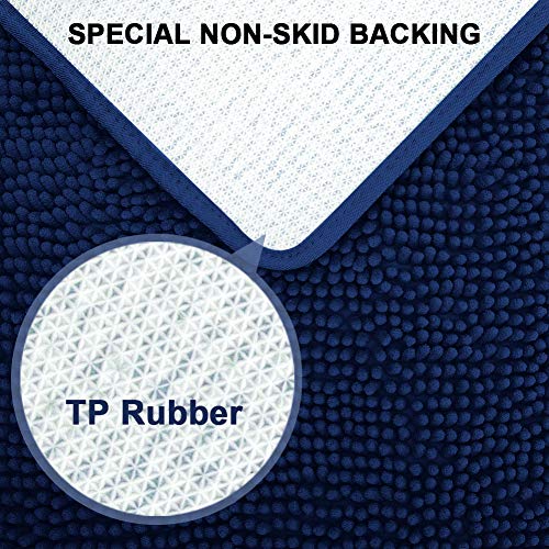 Secura Housewares Soft Microfiber Bathroom Rugs, 47 x 28 Inches Non Slip Bath Mat for Door, Bathroom & Bedroom with Water Absorbent, Machine Washable (Blue) - Thumbnail 5